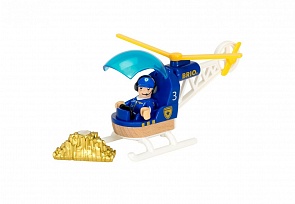 Игровой набор - Полицейский вертолет с фигуркой (Brio, 33828)